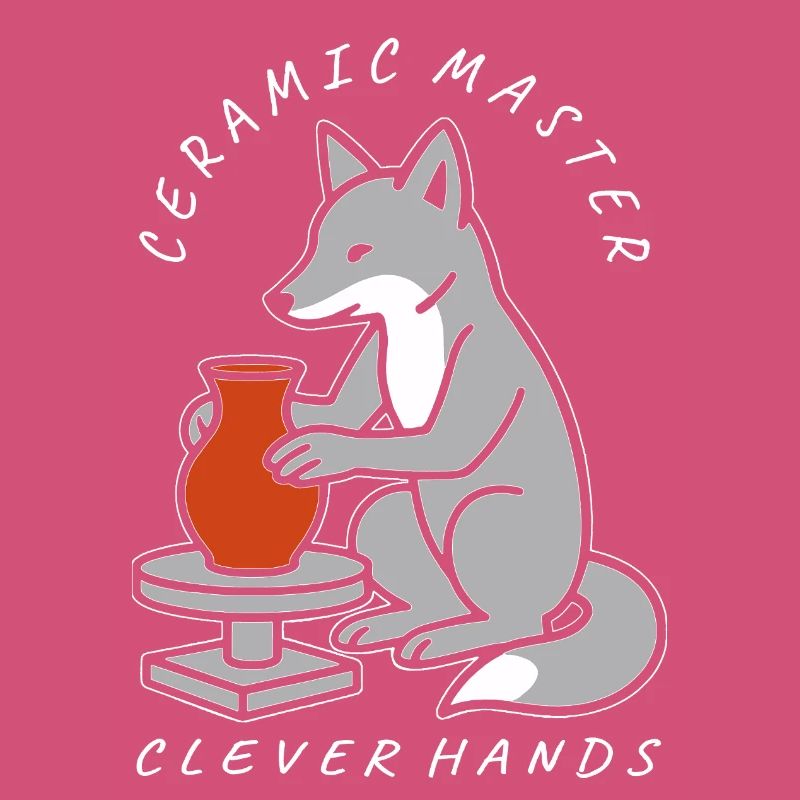 Ceramic Master Fox on Pottery Wheel