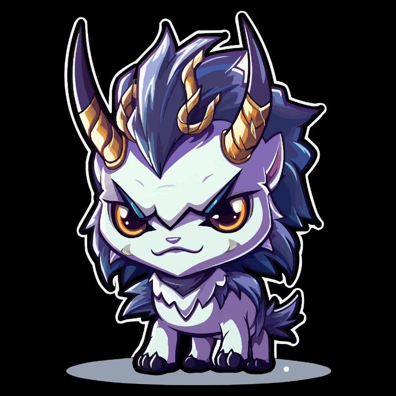 Small Chibi Style Horned Dragon