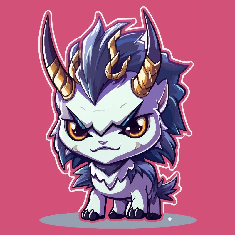Petit Dragon Cornu de style Chibi