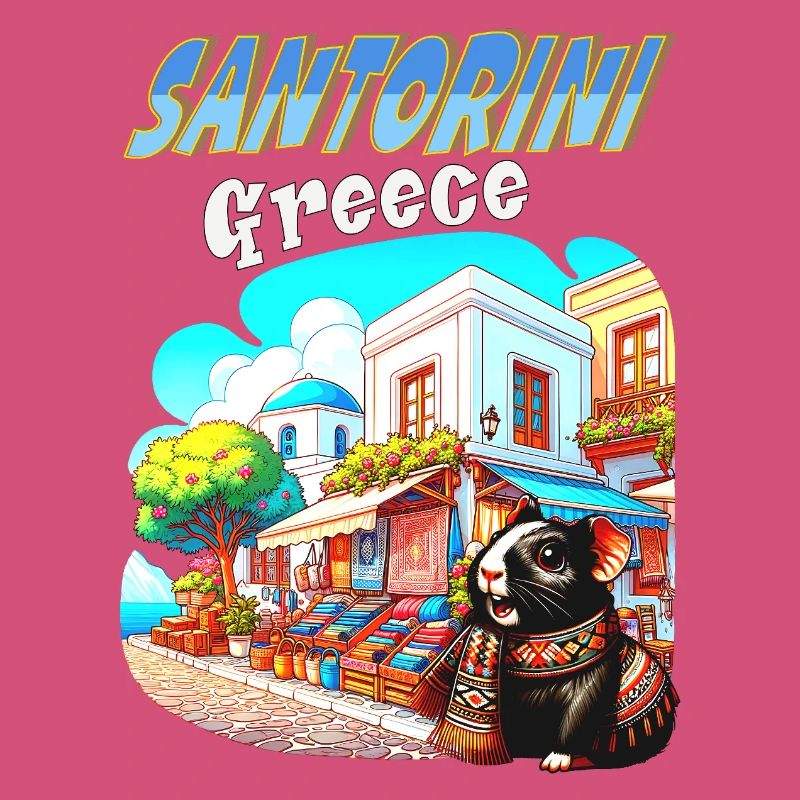 Aventures de cochons d’Inde à Santorin, Grèce