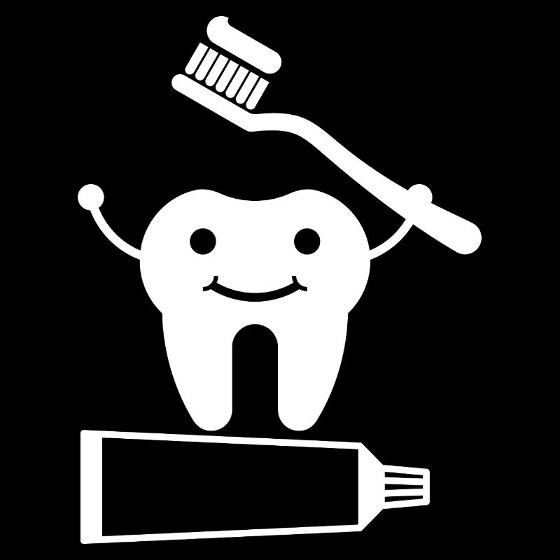 Dent avec brosse à dents et dentifrice
