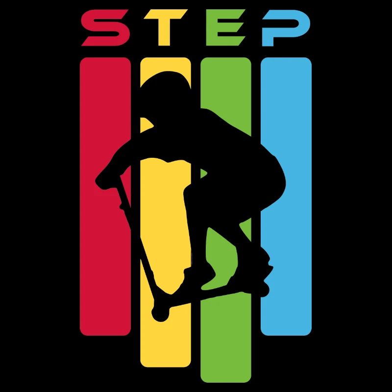 Climb Silhouette on Colorful Stripes
