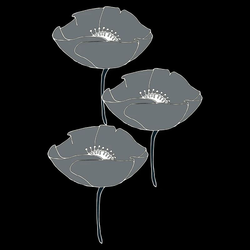 mohnblumen grau