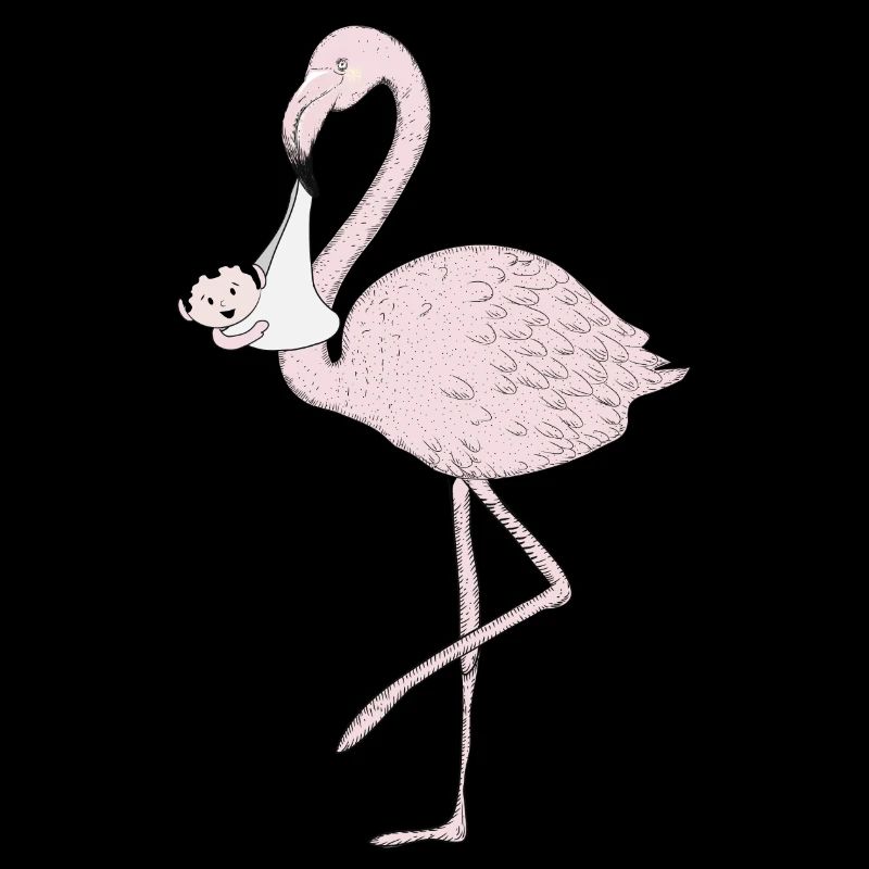 Flamingo amène le bébé au lieu de la cigogne