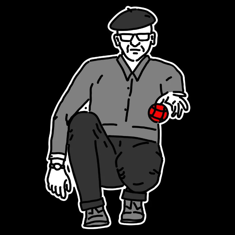 Joueur de pétanque gaucher