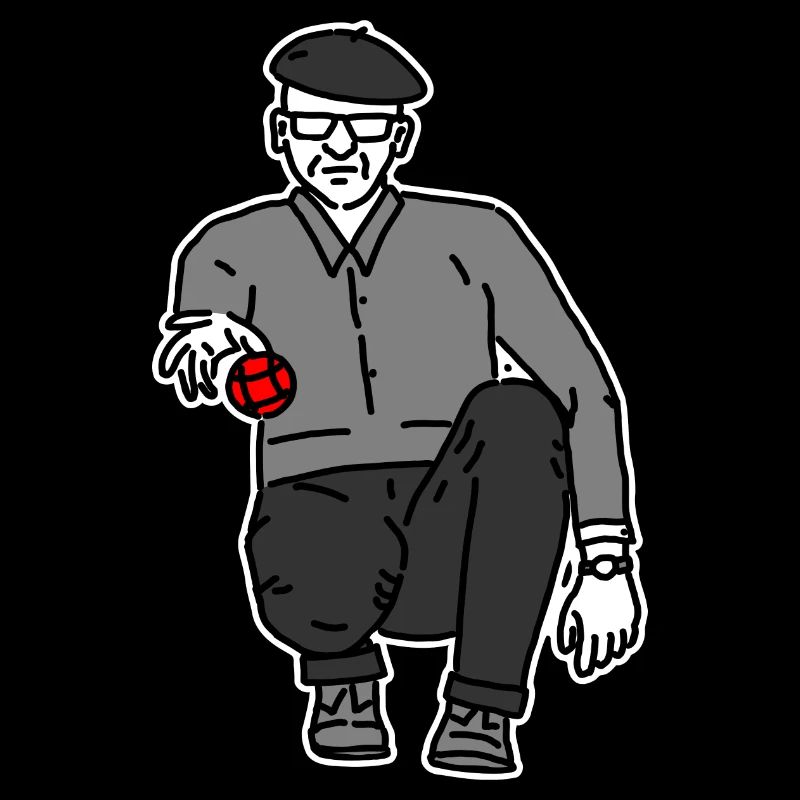 Petanque Spieler Rechtshänder