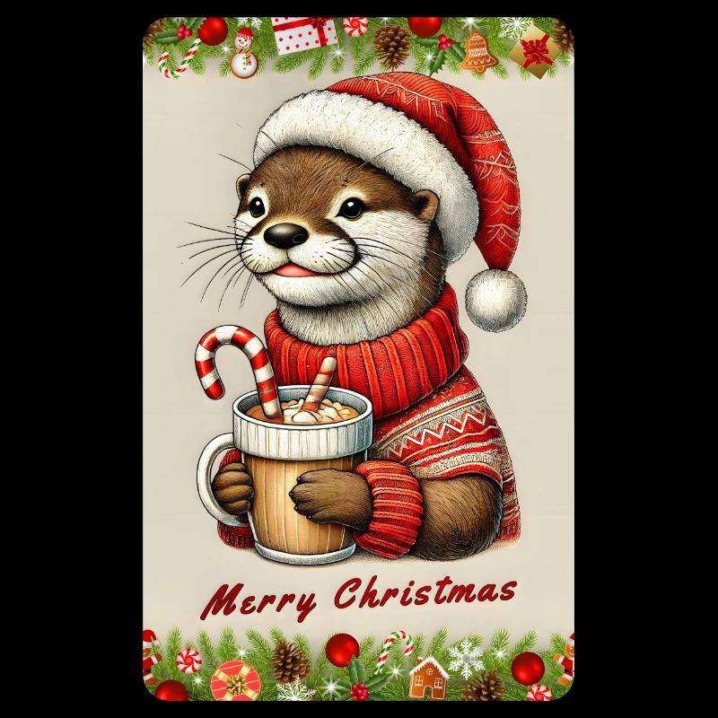 Loutre de Noël au chocolat chaud