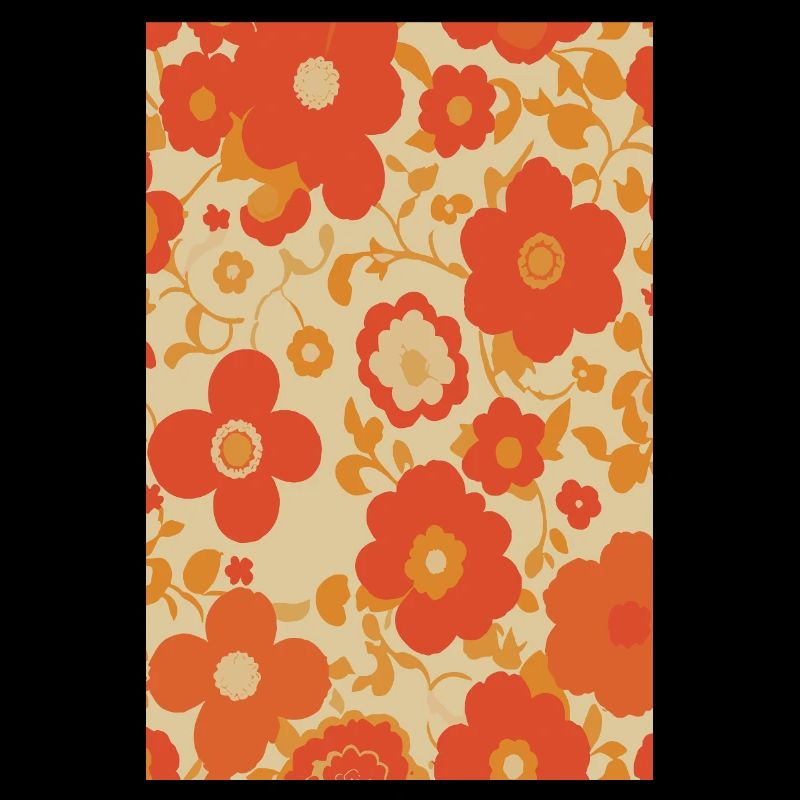 Groovy 70s Retro Vintage Floral Pattern