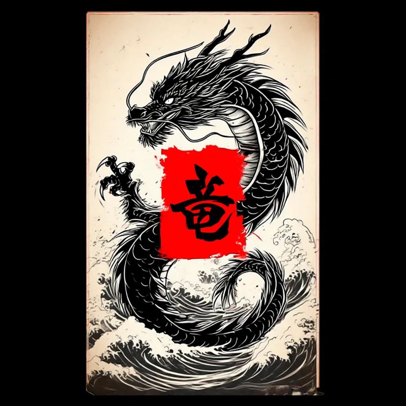 Dragon japonais dans la mer