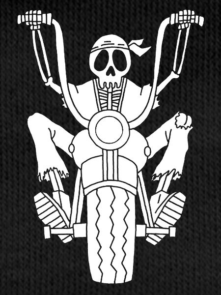 Motard squelette (blanc)