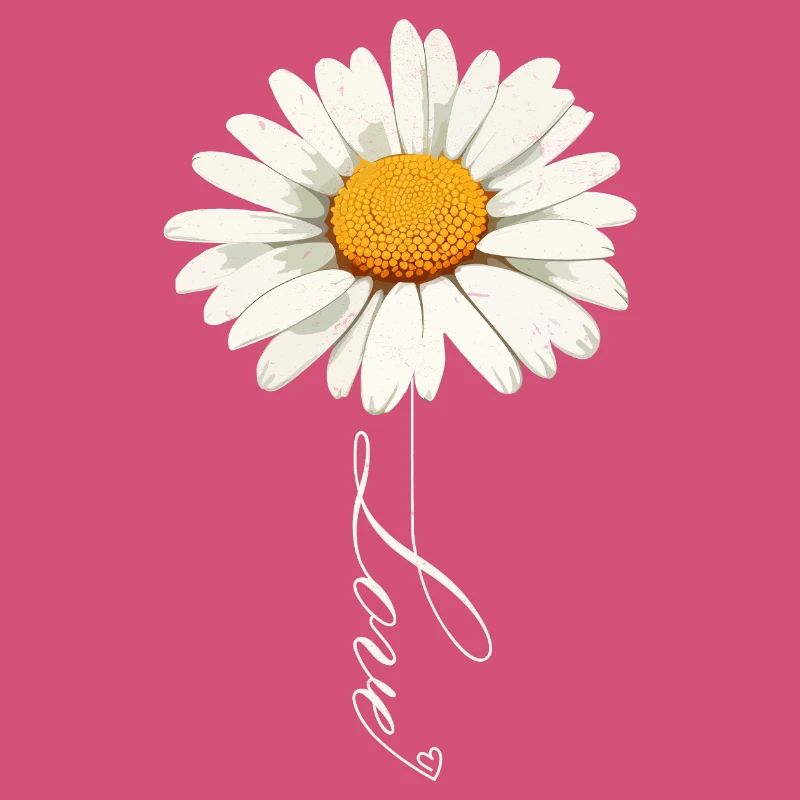 Gänseblümchenblume mit Liebe Skript