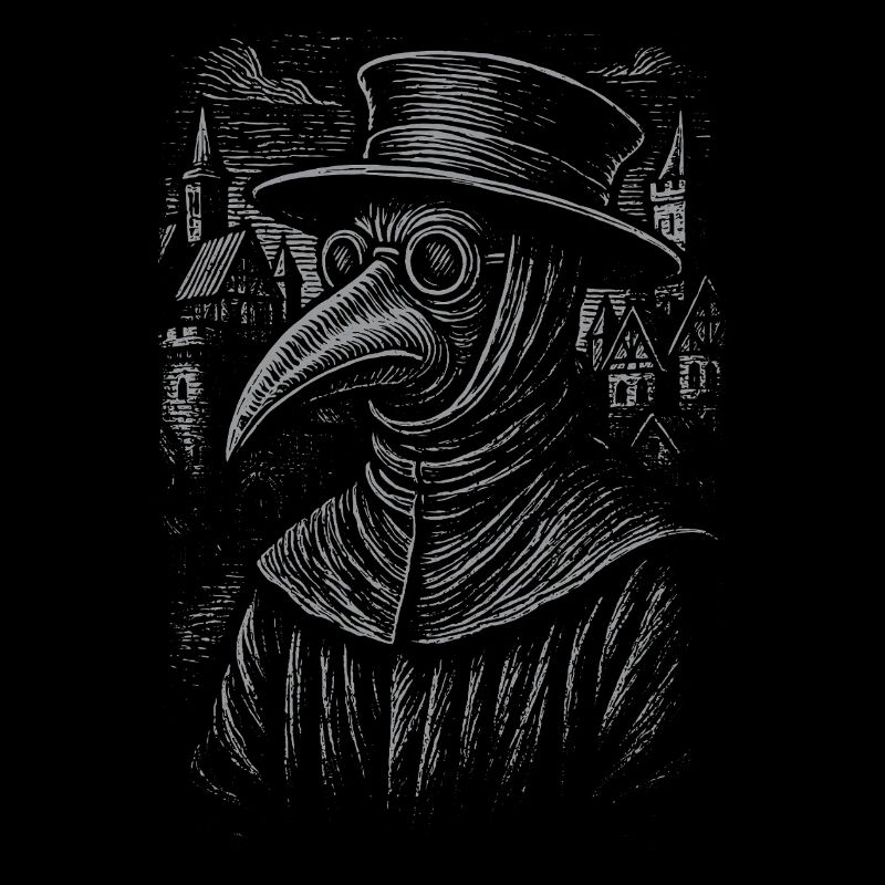 Conception de portrait de médecin de la peste mystique