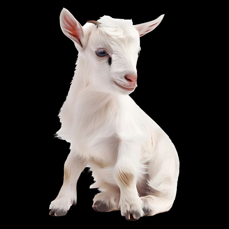 Portrait de bébé chèvre blanc