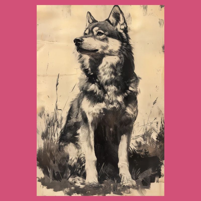 Illustration eines Wolfes