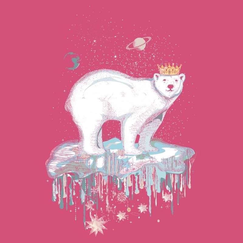 Majestätischer Eisbär mit Krone auf Eisscholle