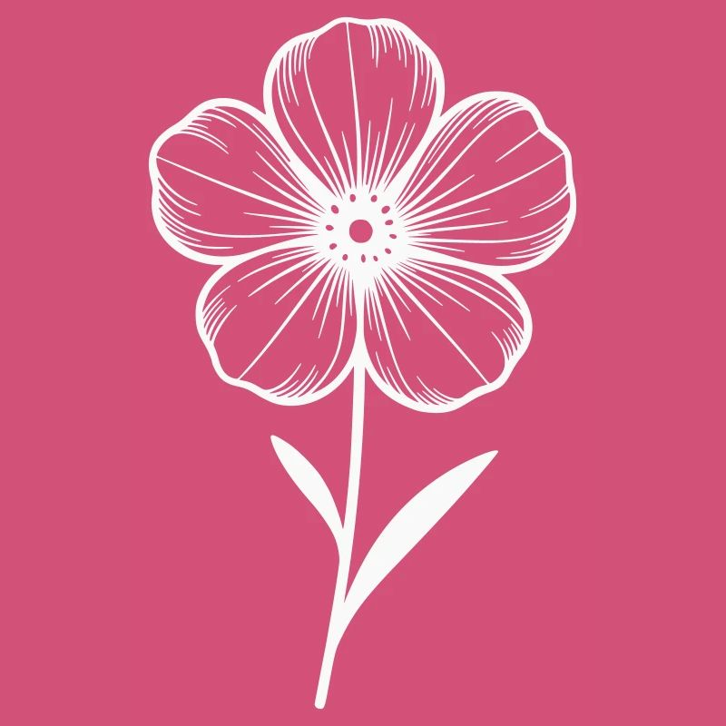 White graphic flower - color variable