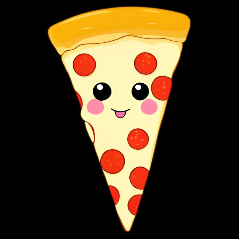 Illustration de la part de pizza Kawaii