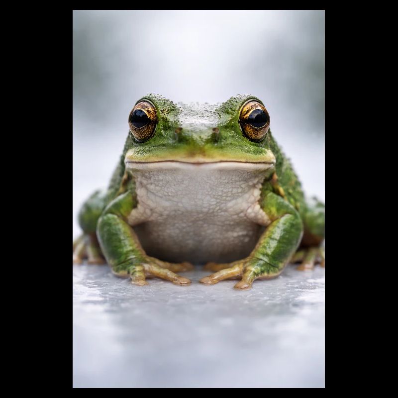 Grenouille verte au centre