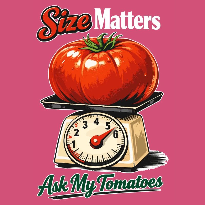 Size Matters: Funny giant tomato on scales