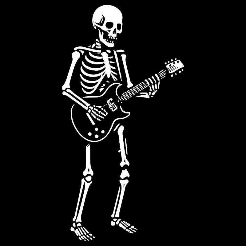 Illustration d'un guitariste squelette