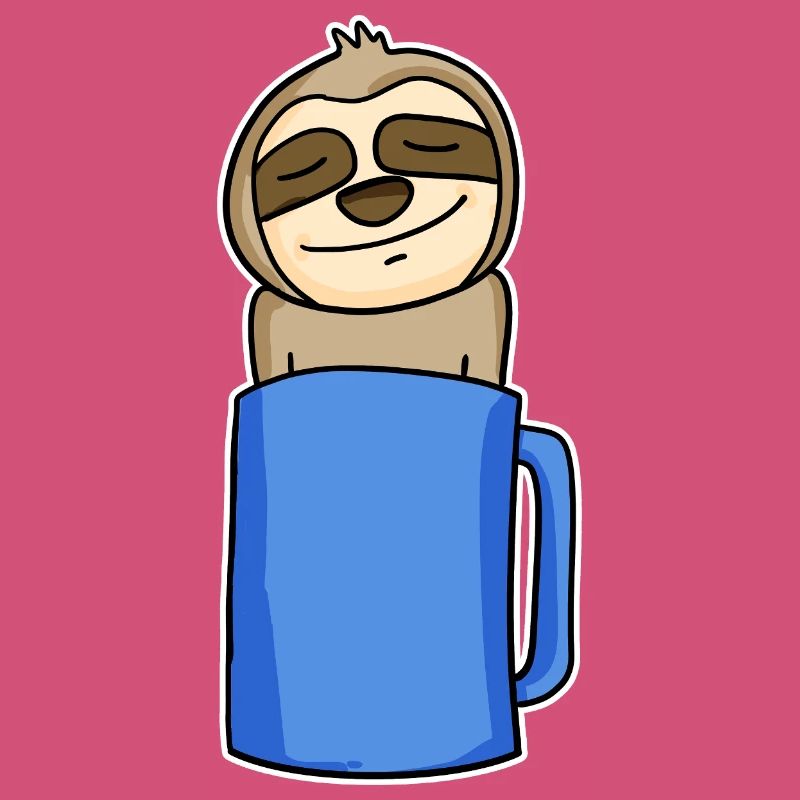 Faultier im Kaffeebecher