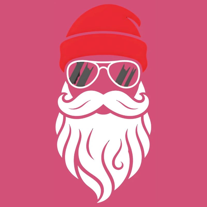 Cooler Santa Bart Design Weihnachtsmann Hipster