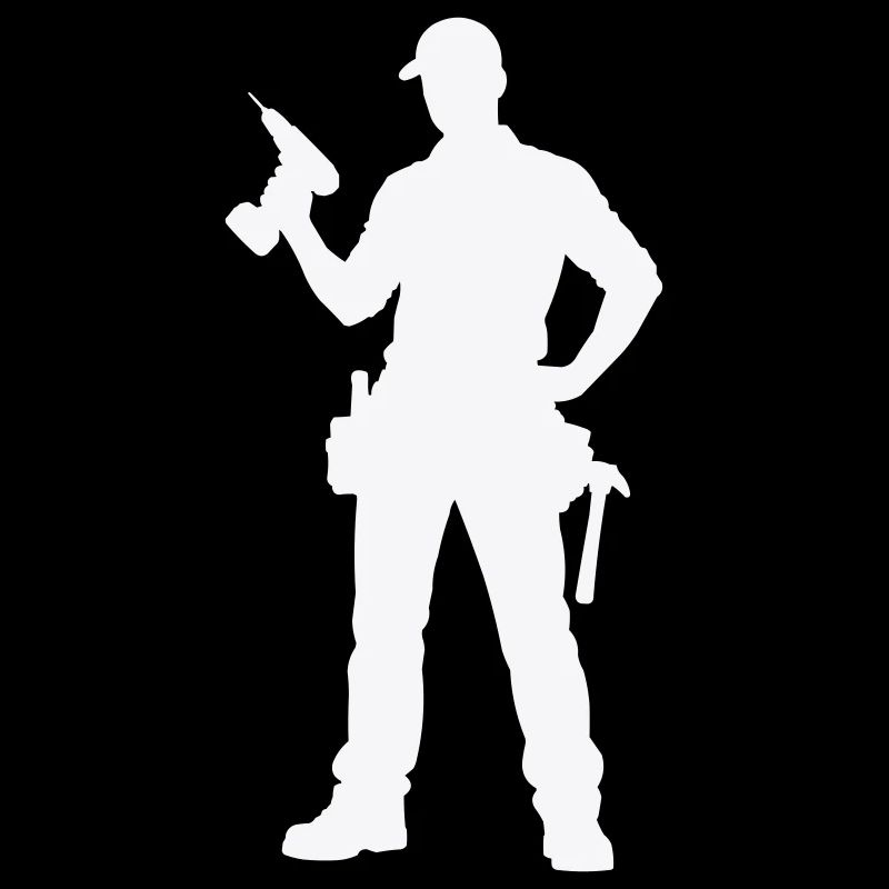 Handwerker Silhouette mit Werkzeug