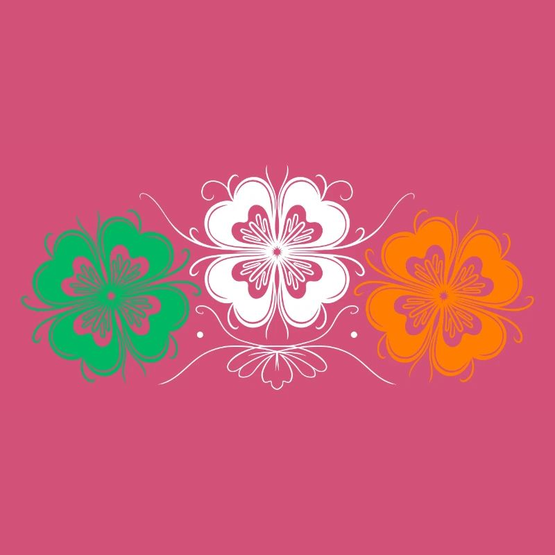 Trois trèfles de la Saint-Patrick aux couleurs irlandaises