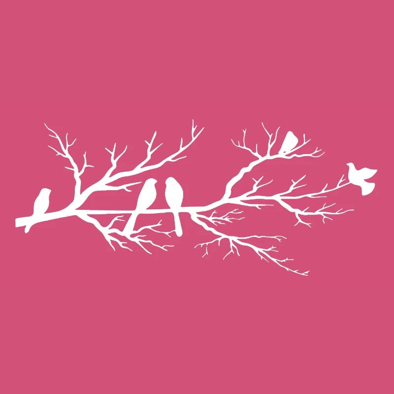 Les oiseaux blancs sur la branche