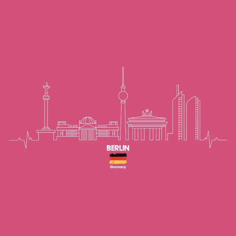 Berlin Skyline Linie Kunst Design