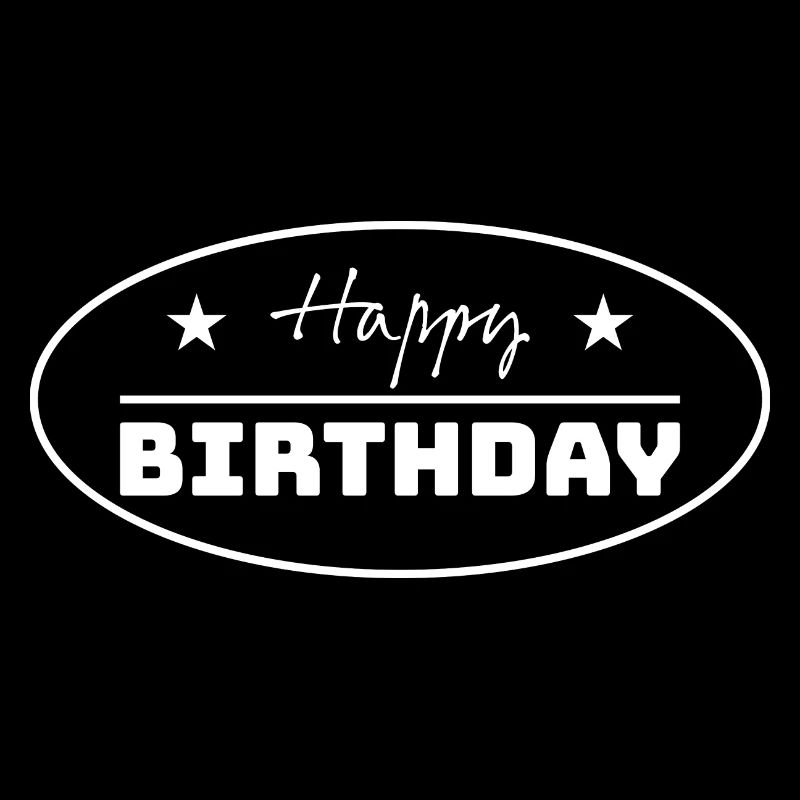 Tshirt joyeux anniversaire ovale blanc