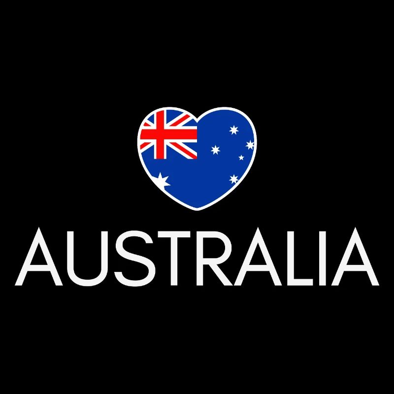 Herz mit australischer Flagge, ich liebe Australien