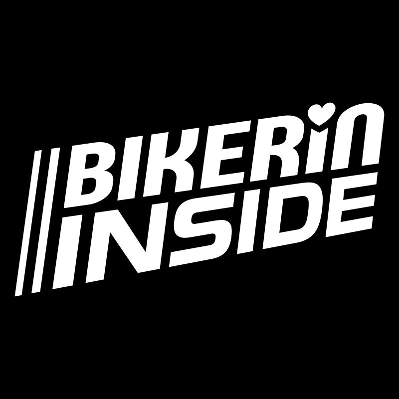 Bikerin inside Schriftzug (Farbe änderbar)