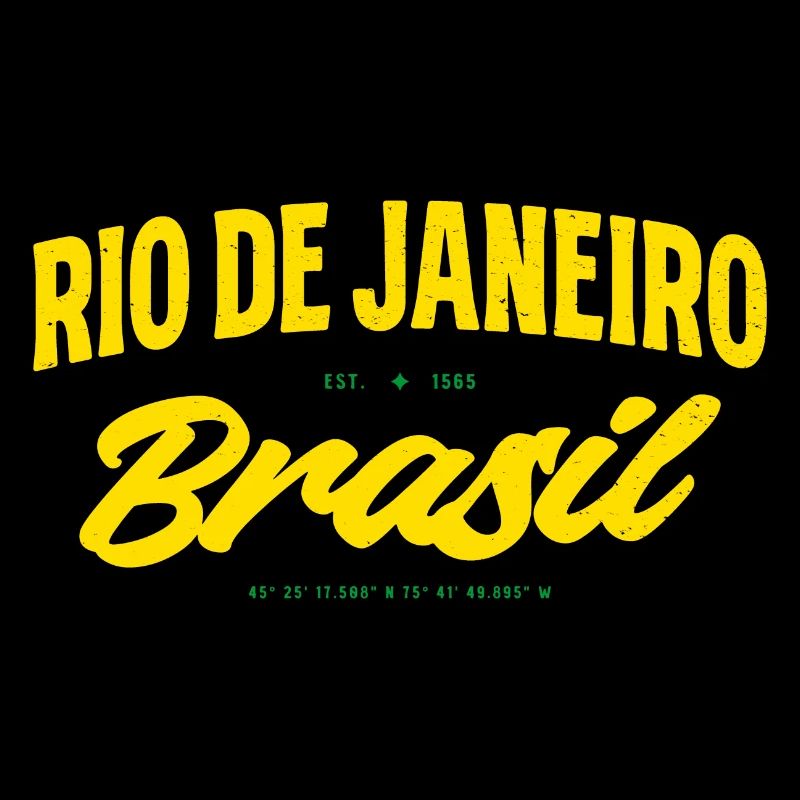Rio de Janeiro Brésil Lettrage jaune