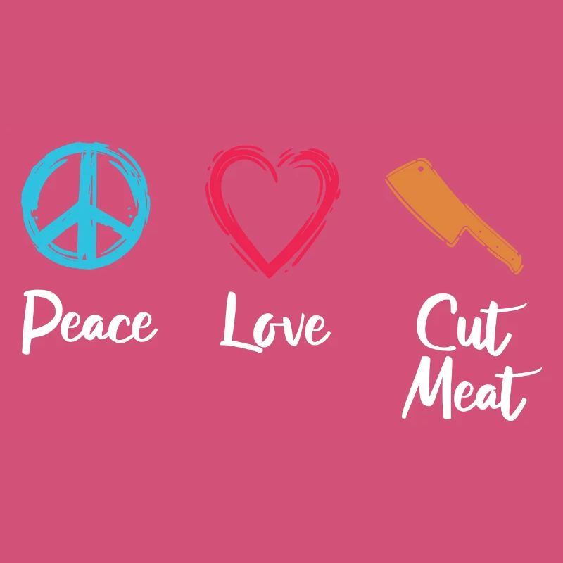 Frieden Liebe Fleisch schneiden