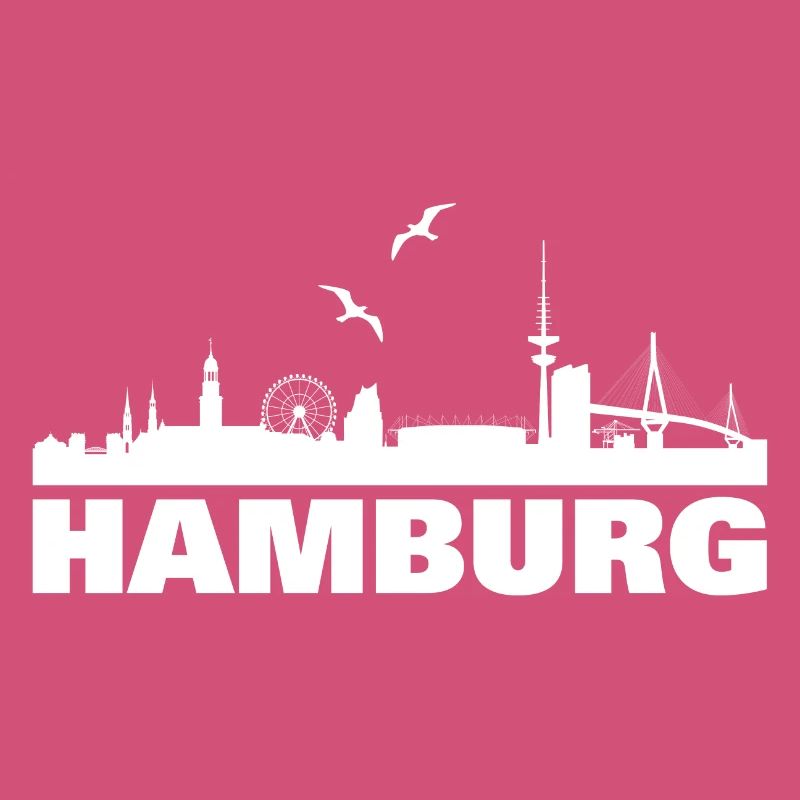 Hambourg Skyline Silhouette Design