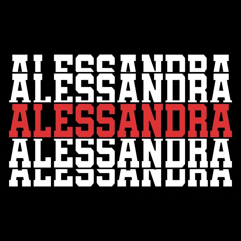 Alessandra T-Shirt Geschenk-T-Shirt mit gestapeltem Text