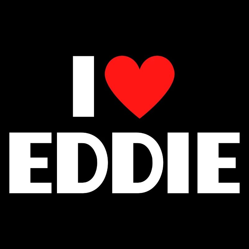 I Love Eddie Red Heart Retro Statement