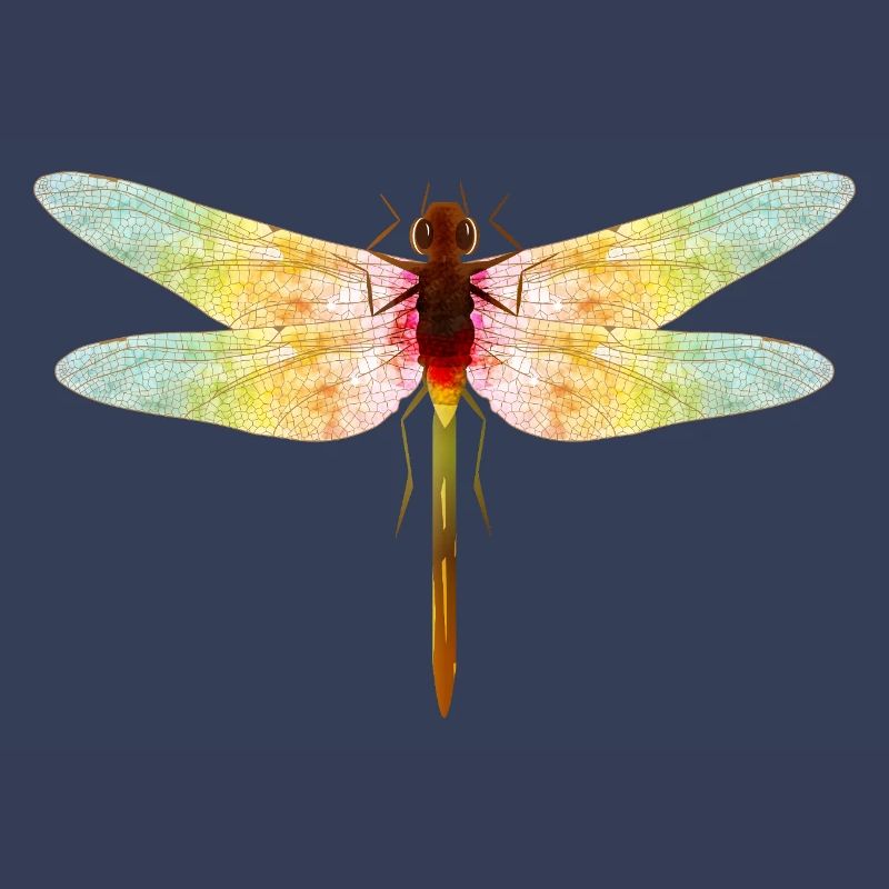 Libellule irisée – motif insecte en filigrane