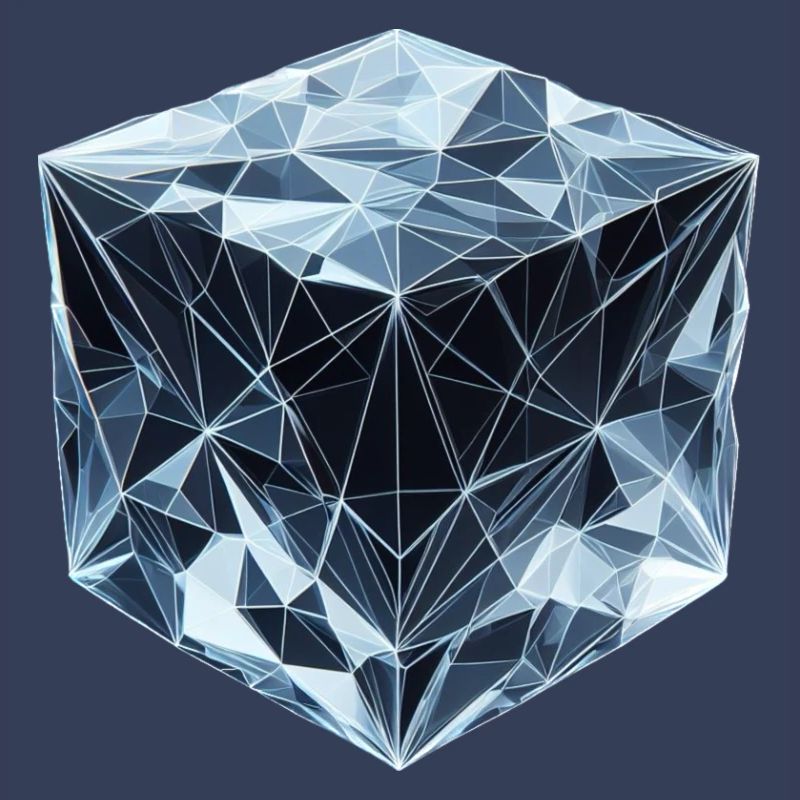 Ein Eiswürfel im Polygon-Stil