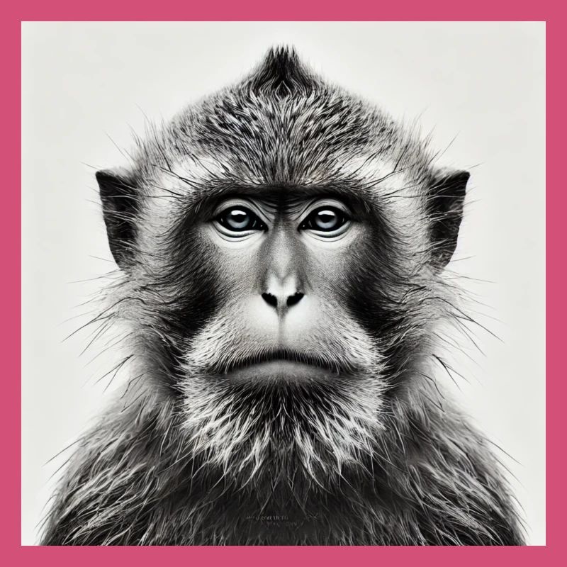 Affe in Graustufen