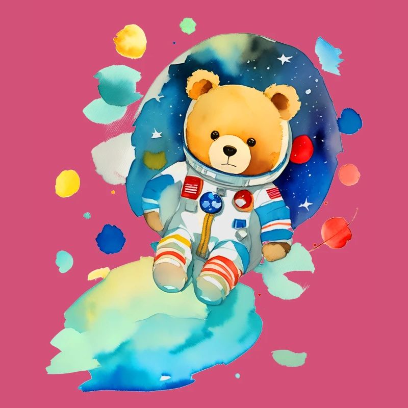 Teddy bear in space