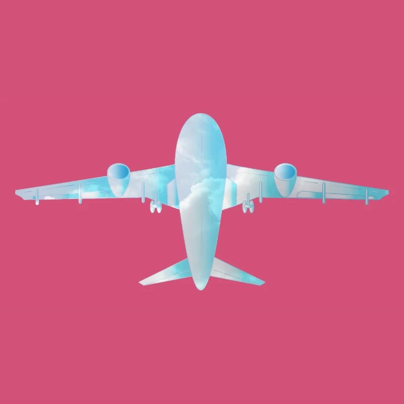 Passenger plane with cloud pattern