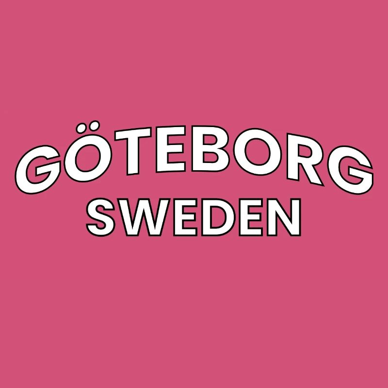Göteborg, Suède, texte typographique rond