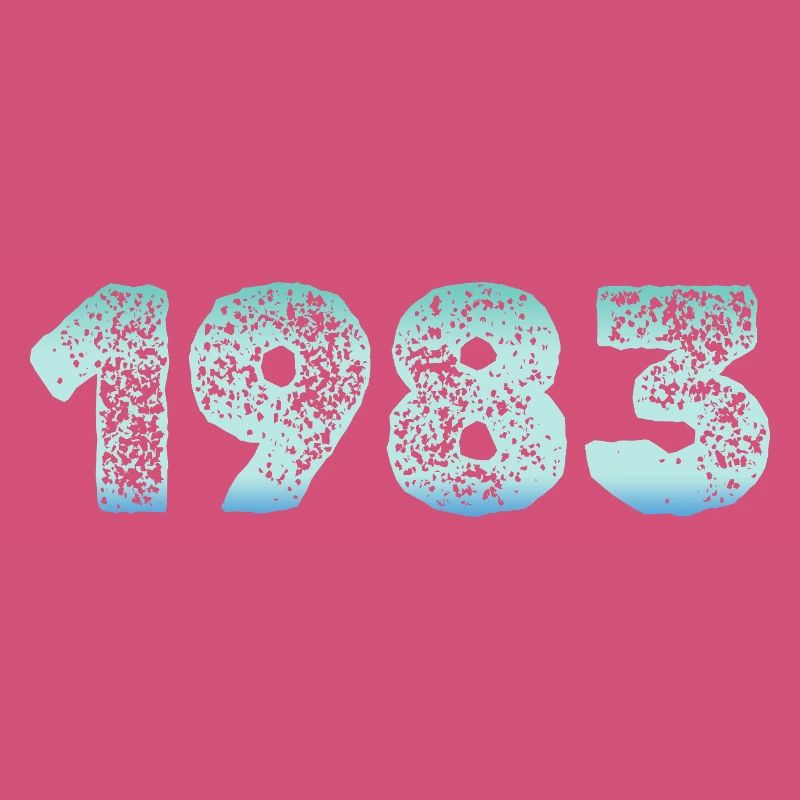 1983 Grunge Gradient Ziffern