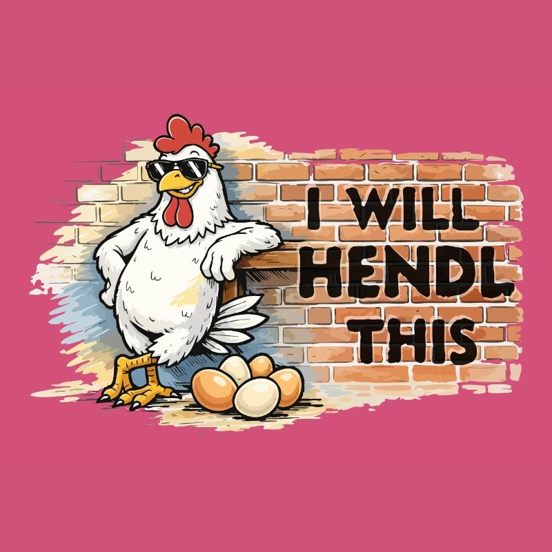 Graffiti-Huhn mit Spruch I WILL HENDL THIS