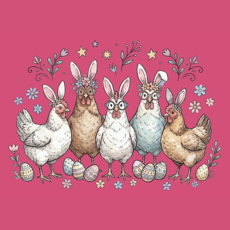 Osterhasen Bande mit Eiern