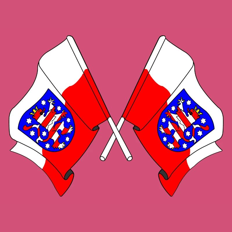 Deux drapeaux traversent la Thuringe