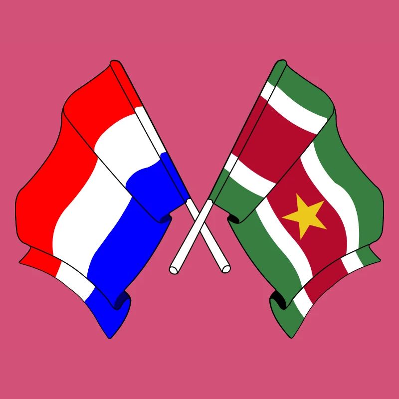 Drapeau des Pays-Bas et drapeau du Suriname