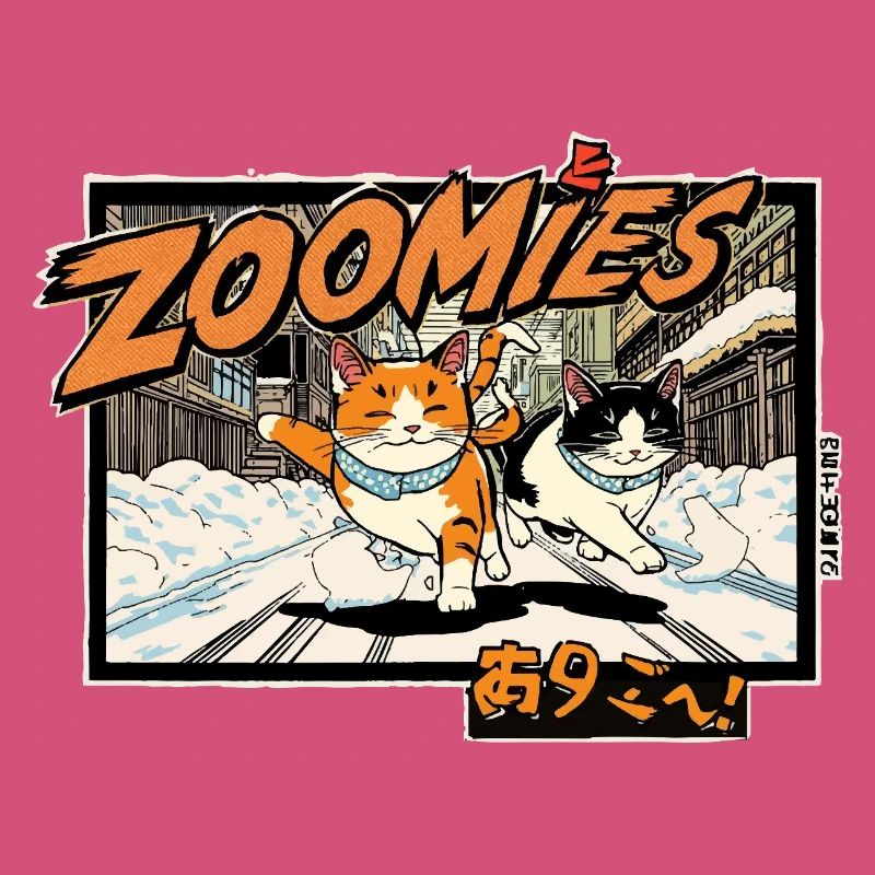 Anime Katzen im Schnee